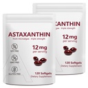 2 Pakiranje Astaksantin 12mg, Premium Astaksantin Antioksidant dopolnila z antioksidantno aktivnostjo, Podpira oči, Imunsko, zdravje kože, Notranji kroženje