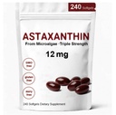 Astaksantin 12mg, Premium Astaksantin Antioksidant dopolnila z antioksidantno aktivnostjo, Podpira oči, imunski, zdravje kože, notranji kroženje-240 Mehčalci
