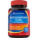 Zdravnik recepti Astaksantin 12 mg, od sveže Premium mikroalge, Max moč, No Gluten, Non-GMO, Podpira kožo, oči, kosti in imunskega sistema zdravje, 60 Softgels