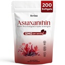 Rovina Astaksantin 12mg, Astaksantin Antioksidanti dopolnila za imuno, oči, kožo podporo, Non-GMO & Gluten brezplačno - 200 Softgels