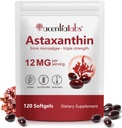 AIQIUSHA Astaksantin Dopolnila 12mg s kokosovim oljem, 120 Softgels, 4 Mesec dobave 