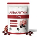 Premium Astaksantin 12mg, Naravni antioksidant dodatek,Fresh Microalgae Vir,Non-GMO & No Gluten,12mg -120 Softgels,4-Mesec dobave