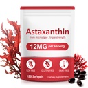 Astaksantin dopolnila,12mg Astaksantin Natural Anti-Aging Formula - podpira oči, skupno, notranje kroženje in zdravje kože, ne-GMO ne-gluten