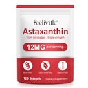 Premium Astaksantin Dopolnila 12mg 120 Softgels, Astaksantin Antioksidant Dodatek za oči, kožo, Skupni, Možgani, Sveže mikroalge Vir za zdravje srca in imunskega sistema