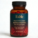 Fable Astaksantin 12 mg s fosfolipidi - 5X Absorpcija, naravni mikroalga vir antioksidanta za kožo, oči in srce, 60 število