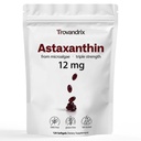 Astaksantin Dodatek z 12 mg Haematococcus Pluvialis Softgels – Visoka moč antioksidantna podpora za oči, Imunsko zdravje in zdravje kože, Alge na osnovi formule, 120 Softgels (4-mesečna oskrba)