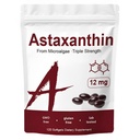 Sions Organics Astaksantin 12mg, 120 Softgels, Premium Astaksantin Antioksidant dopolnila, Podpira Imunsko, kožo, oči in skupno zdravje-non-GMO, Gluten-free, 4 Mesec dobave, 120 Serving