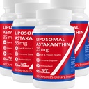 35 mg liposomski astaksantin dodatek - močna antioksidantna podpora za kožo, skupno zdravje in zdravje oči - naravna proti staranju Formula s čistim astaksantinom - Vegan, Non-GMO, 240 kapsul