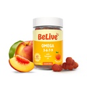 BeLive Organic Omega 3 Gumies - 60 Ct I Vegan Omegas 3 6 7 & 9 iz Laneno olje & Sea Buckthorn sadno olje, za otroke in odrasle, polno telo, Brain & Eye podpora, sladkor brez – Peach Flavor