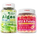 Paket: Algae Omega 3 Gumies 1 pakiranje in metil B12 + L-metilfolate Gumies 1 pakiranje