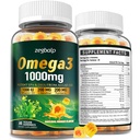 Omega-3 dodatek Gumies za ženske in moške - 1000mg Vegan Omega3 DHA & EPA s kurkuma, Vitamin D3, K2, Citicoline za splošno zdravje - Algae Oil Omega 3 Maščobne kisline dopolnila, sladkor brez