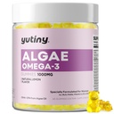 Vegan Omega 3 Gumiji za ženske, Algae Omega 3 1000mg dodatek z DHA, EPA, GLA, Vitamin A, E, B12, Folat, zdravje kože in možganov, sladkor brez, 60 Število
