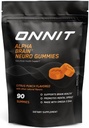 ONNIT Alpha Brain Neuro Focus Gummies, IGEN Non-GMO Tested Vegan Gummies z Omega-3s Lutein Zeaksantin in Caffeine, Brain Eye in Focus dodatek za moške in ženske, Citrus Punch, 90 Število