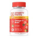 SmartyPants Kids Vitamini Kognitivni Omega-3 Možgani Gummies z DHA & EPA, Citrus Jagoda, 60 Štetje (30 dnevna dobava)