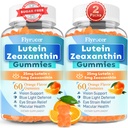 Brez sladkorja Lutein Gummies 25mg, Lutein in Zeaksantin dopolnila za zdravje oči, 13-in-1 nega oči Formula z Omega-3 borovnice Saffron-Vision zdravje, oči sev, suhe oči,Vegan Orange aroma 120 Cts