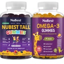 NuBest Bundle: Daily Gummies za celovit razvoj, zdravje možganov, zdravje oči Tall Gummies in Omega 3 Laneno olje za otroke in najstnike
