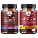 Bunde of Green Coffee Fižol ekstrakt za čiščenje sečne kisline - Kurkuma Tart Cherry & Zelena Semena in islandski Wild Catter Cod Jetra Oil Mehkužci - Fish Omega 3 EPA DHA Vitamin D & A 1000mg na postrežbo