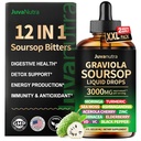 (4 Fl Oz) Soursop Bitters tekoče kapljice 12 v 1 z morsko moss, Moringa, Kurkuma, Echinacea & Ashwagandha ekstrakt - zeliščni tonik za prebavno Wellness & Imunska podpora