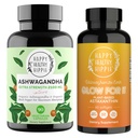 Happy Healthy Hippie Glow za astaksantin dopolnilo in organskih kapsul Ashwagandha