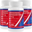 35 mg liposomski astaksantin dodatek - močna antioksidantna podpora za zdravje kože, sklepov in oči - naravna proti staranju Formula s čistim astaksantinom - vegan, non-GMO, 180 kapsul