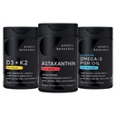 Sports Research® Antioksidant Support Pack w/Triple Jakost Vegan Astaksantin Dodatek iz Algae, Omega-3 ribje olje 1250mg, in vitamin D3 5000iu & Mk7 Vitamin K2 s Coconut MCT Olje