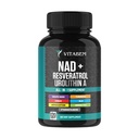 NAD+ Supplement Complex – NAD Supplement+ 300 mg z astaksantinom, urolitinom A, Resveratrolom, CoQ10 in antioksidantno mešanico – celična energija, mitohondrijska podpora – 120 število (paket po 1)
