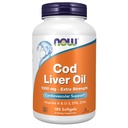 NOW Foods Supplements, Trska Jetrno olje, Dodatna moč 1.000 mg z vitamini A & D-3, EPA, DHA, 180 Softgels