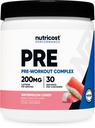 Nutricost Pre-World Powder (Watermelon Candy) 30 Serving - brez GSO, gluten-free, vegetarijanec