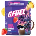 G Fuel Miami Nights 2.0 Energijski napitek v prahu, Pre Workout Caffeine Mix for Gaming, Sugar Free Focus Amino, Vitamin + antioksidanti, 8.7oz (Strawberry Pina Colada, 40 Serving)