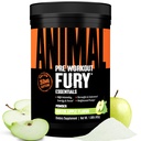 Animal Fury Pre Workout Powder - Green Apple, 350mg kofein, BCAA aminokisline, 2g beta alanin, citrulin in tirozin, energija, fokus, moč, vzdržljivost, Preworkout za moške in ženske, 30 Serving