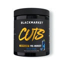 BLACKMARKET CUTS Pred treningom - mešanica alkoholnih pijač v prahu z aromo energije za moške in ženske, odlična za opredelitev mišic, termogena, brez kreatina, (modri razz, 30 strežnikov)