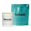 Beam Creatine Monohidrat + Pre Workout Bundle – moč, vzdržljivost in okrevanje mišic Stack – Čista energija in Hydration Podpora, tretja stranka Tested za Vrh trening zmogljivosti