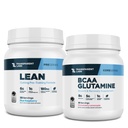 Prozorni laboratoriji Lean Pre-World Powder (30 strežnikov, modra malina) & BCAA Glutamin (30 strežnikov, jagodna limonada)