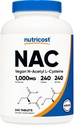 Nutricost N-acetil L-Cysteine (NAC) 1000 mg, 240 Veganske tablete - brez GSO, brez glutena, vegetarijanski dodatek