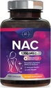 NAC Supplement - 1200mg na serviranje N-acetil-L-Cysteine – Optimalna absorpcija Imunska podpora z močnimi antioksidanti - Podpora za zdravje dihal in jeter - Gluten prost, ustekleničen v ZDA - 120 kapsul