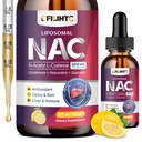 Liposomske tekoče NAC dodatek N-acetil cistein kapljice, N Acetil Cistein 600 mg z glutationom, Resveratrol & cink za odrasle in otroke jetra Lung Antioksidant Imune & Skin Health, Lemon 2 Fl Oz