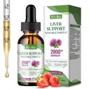 Jetrna čistila Detox in popravila Jetrna podpora Mleko Thistle kapljice z glutation, NAC, ALA, Vitamin C, Cink & Selen za čiščenje in obrambo jeter, Imune & Kožna podpora - Jagodna aroma, 2 Fl Oz