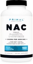 Primal N-acetil L-Cysteine (NAC) 600 mg, 150 kapsul - vegan N-acetil L-Cysteine dodatek, brez GSO, brez glutena