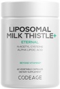 Koda Liposomsko mleko Thistle+ dodatek - Silymarin iz Silybum Marianum, NAC, Artichoke Leaf, Dandelion Root, Alpha Lipoic Acid, BioPerine, Liposomal Dostava - Ne-GMO - 60 Kapsule