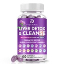 Jetrna čistila Detox & Popravila - Zeliščna jetrna podpora mleko Thistle dodatek, 7500mg Moč Jetrna zdravje Podpora s Silymarin Artichoke Extract Dandelion Beet TUDCA Choline NAC, 60 Softgels