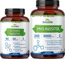 Zazzee 40:1 Ratio Myo in D-Chiro Inositol dodatek za ženske 