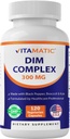 Vitamatski DIM dopolnilni kompleks za ženske in moške - 300mg - 120 Veg kapsule - izdelan s črnim poprom, Broccoli Powder & Kale Powder - Non-GMO & Gluten Free - podpira hormonsko ravnovesje