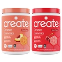 Ustvarite Kreatin monohidrat Gumies - Peach Pump Duo - Sour Peach & Sour Cherry - Kreatin Gumies za ženske in moške, NSF Certified, 3. stranka Tested, Anti-Melting Formula, 180 Count (2-Pack)