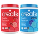 Ustvarite Kreatin monohidrat Gumies - Rocket Pop Duo - Modra malina & Sour Cherry - Kreatin Gumies za ženske & moške, NSF Certified, 3. stranka Tested, Anti-Melting Formula, 180 Count (2-Pack)
