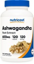 Nutricost Ashwagandha Zeliščni dodatek 600mg, 120 Kapsule - vegetarijanska, ne-GMO, Gluten Free, Ashwagandha Root