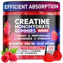 Kreatin Gumijev monohidrat Kompleks 9000MG, Predworkout za moške in ženske, Kreatin Gummy z L-Taurin, BCAA 2:1, B12/6 za podporo mišic, Izboljšati moč, Energy Boost-120 Count