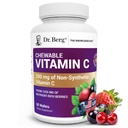 Dr. Berg žvečljivi vitamin C kompleks - izdelan z organskimi, ne-GMO jagodami - 60 okusnih Wafers