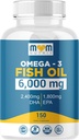 Omega 3 ribje olje z največjo EPA DHA - podpira možgane, jeter, srca in imunitete - Made in The ZDA - 150 Softgels