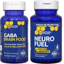 NARAVNI ZASTAVI NeuroFuel Nootropic + GABA Brain Food Bundel - podpira spomin, sprostitev in fokus* - 135 kapsul