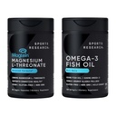 Sports Research® Cognitive Health Support - Fish Oil Mini-Softgels - Easy to Swallow Omega-3 Fatty Acids from Wild Caught Alaska Pollock & Magtein Magnesium L-Threonate Supplement for Memory & Focus